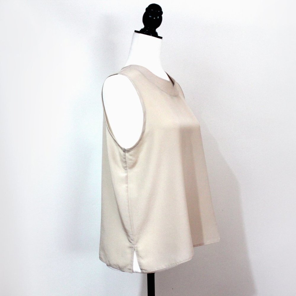 Simon Chang Champagne Top, Vintage Sleeveless Blouse, Made in Hong Kong